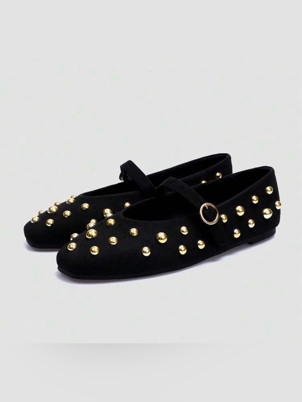 Black and Gold Studded Shoes